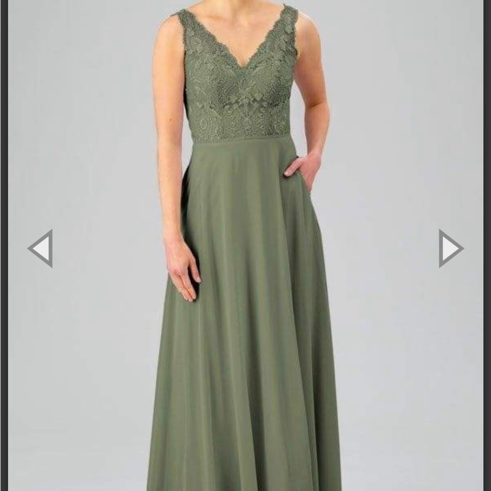 Kennedy Blue- moss. Dress is a size 14 but fits a standard 8/10